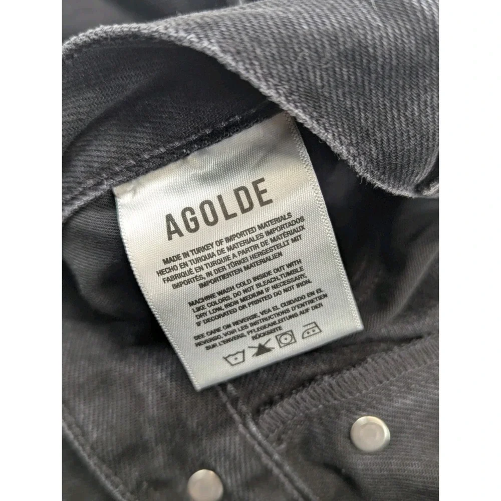 Agolde High Rise Stovepipe Jeans Womens 33 Black‎ Straight Leg 34x31 Designer